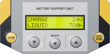 GYSFLASH 101.24 CNT FV charger connected to a vehicle battery showing display