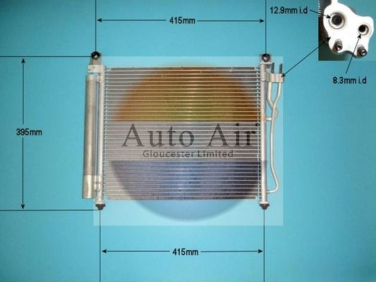 Auto Air 16-9943 Air Conditioning Condenser (With Dryer) | For Kia Picanto Mk1 (2004–2011)
