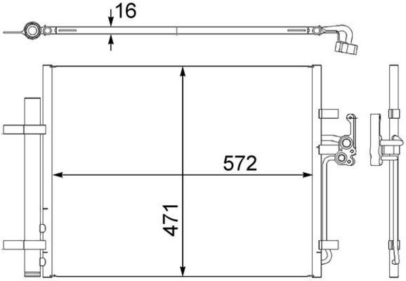 MAHLE AC 441 000S Air Conditioning Condenser (with Receiver Dryer)