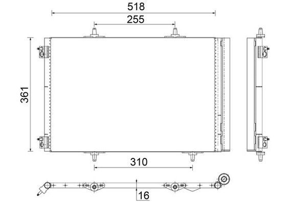 MAHLE AC466000S Air Conditioning Condenser with Receiver Dryer