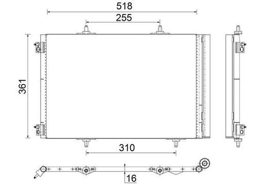 MAHLE AC466000S Air Conditioning Condenser with Receiver Dryer