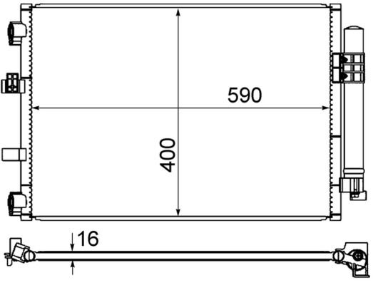 MAHLE AC861000S Air Conditioning Condenser (with Integrated Dryer)