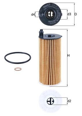 MAHLE ORIGINAL OX 813/2D Oil filter 11428575211